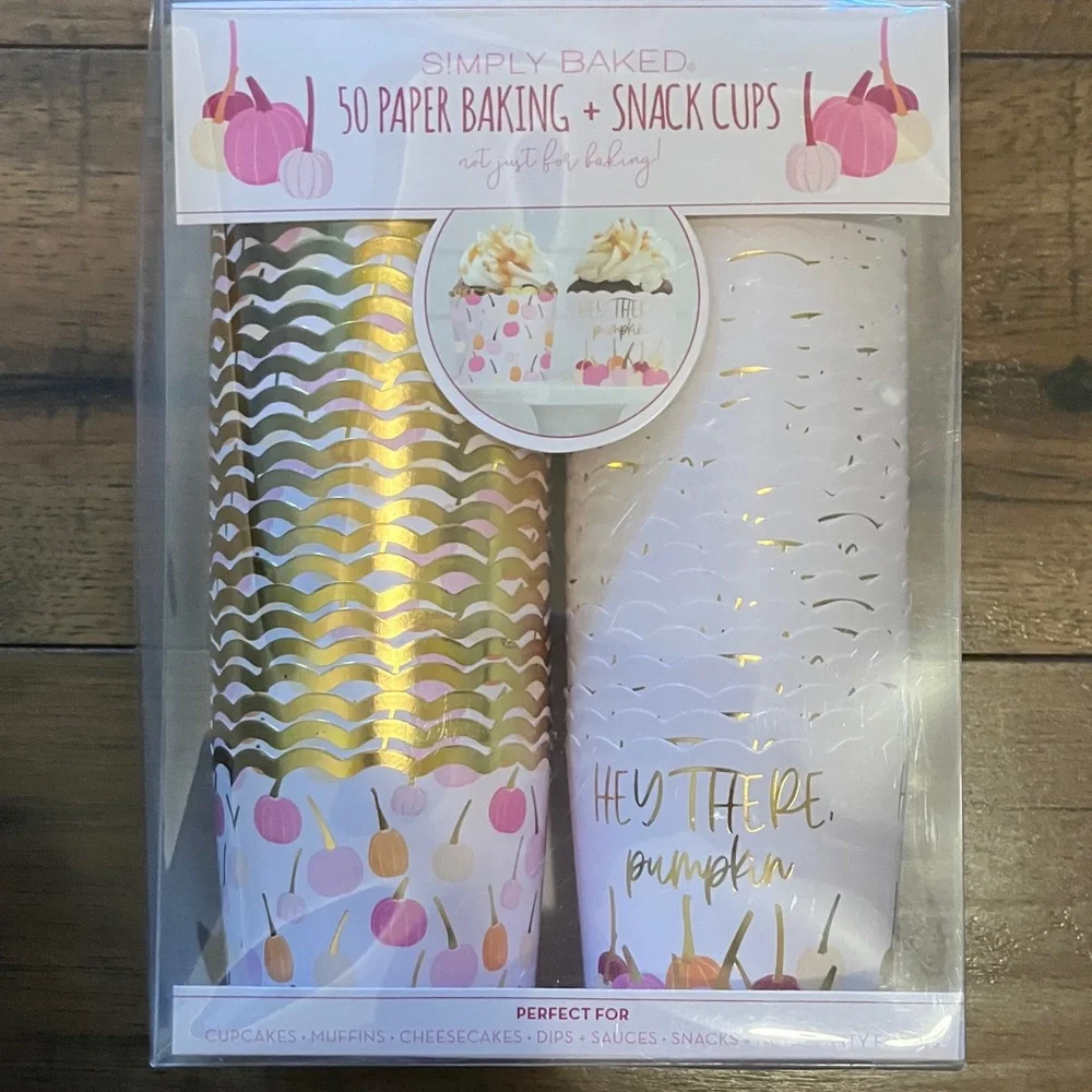 50 Paper Baking + Snack Cups not just for baking. Pumpkin Design - New in Box